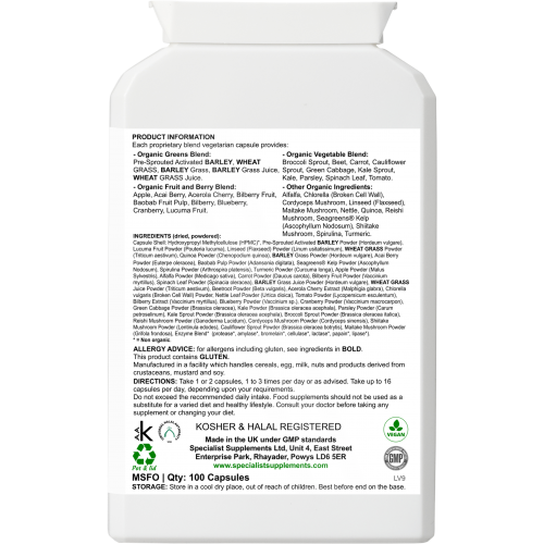 MaxNourish Organic Multi-nutrient Superfood Supplement Capsules