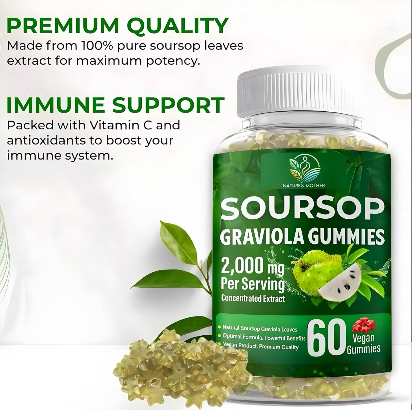 Soursop Graviola Leaf Gummies - Immune System Powerhouse