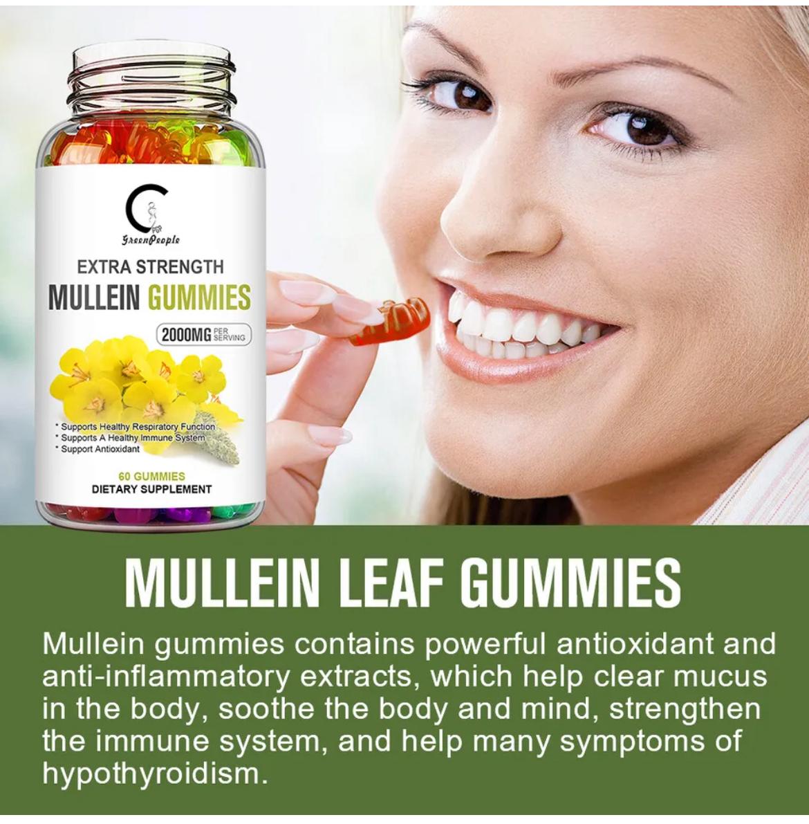 High Strength Mullein Gummies - Powerful Antioxidant, Anti- Inflammatory