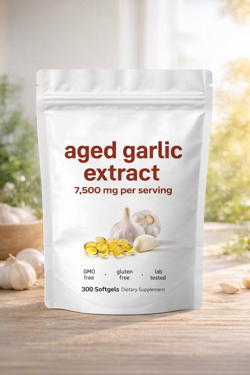 Naturally Aged Odourless Garlic Extract - 300 pieces - 2 Per Serving
