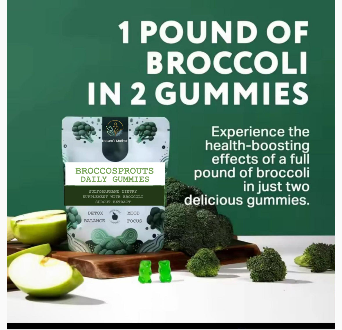 60 Sulforaphane High Potency Clean Natural Broccoli Sprout Extract Vegan gummy’s