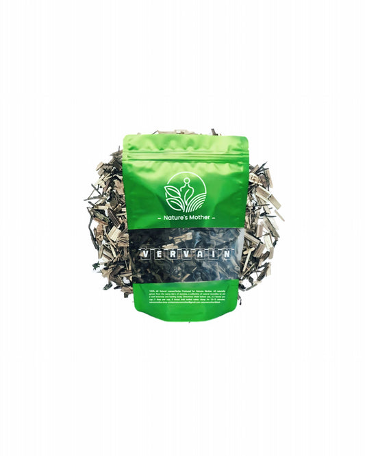 Green package of Nature's Mother herbs on a white background