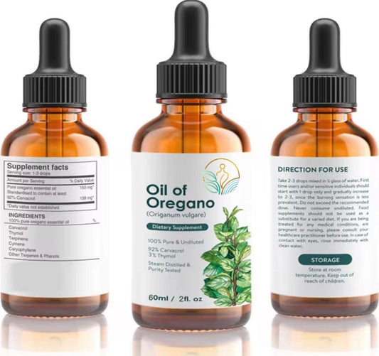 60ml Pure Wild Oregano Oil 92% Carvacrol Undiluted 100% Natural SUPER-STRENGTH